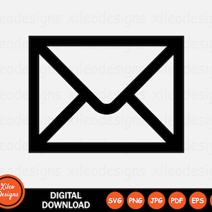 Ícone de linha de correio SVG Email Envelope Mensagem Carta Postal png jpg eps ai pdf Digital Download Vector Sign Símbolo Cricut Gráfico Clipart Vetor