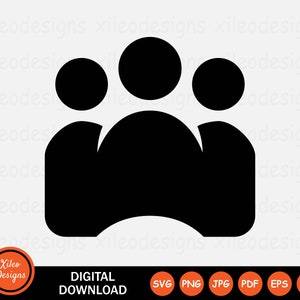 Puede incluir: Silueta negra de tres personas de pie juntas, representando un grupo o equipo.