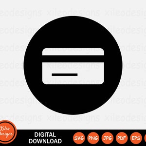 Creditcard ronde pictogram SVG debetkaart ATM-toegangssleutel ID teken symbool Cricut grafische clipart vector png jpg eps ai pdf digitale download vector
