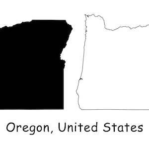 Oregon Map SVG - OR USA United States of America us, Schwarz-Weiß Silhouette Clipart Vektor Grafik Icon Banner - svg eps png jpg