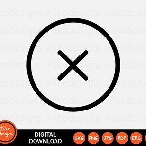 May include: A black and white icon of a circle with a diagonal cross inside. The icon is a symbol for 'cancel' or 'close'.
