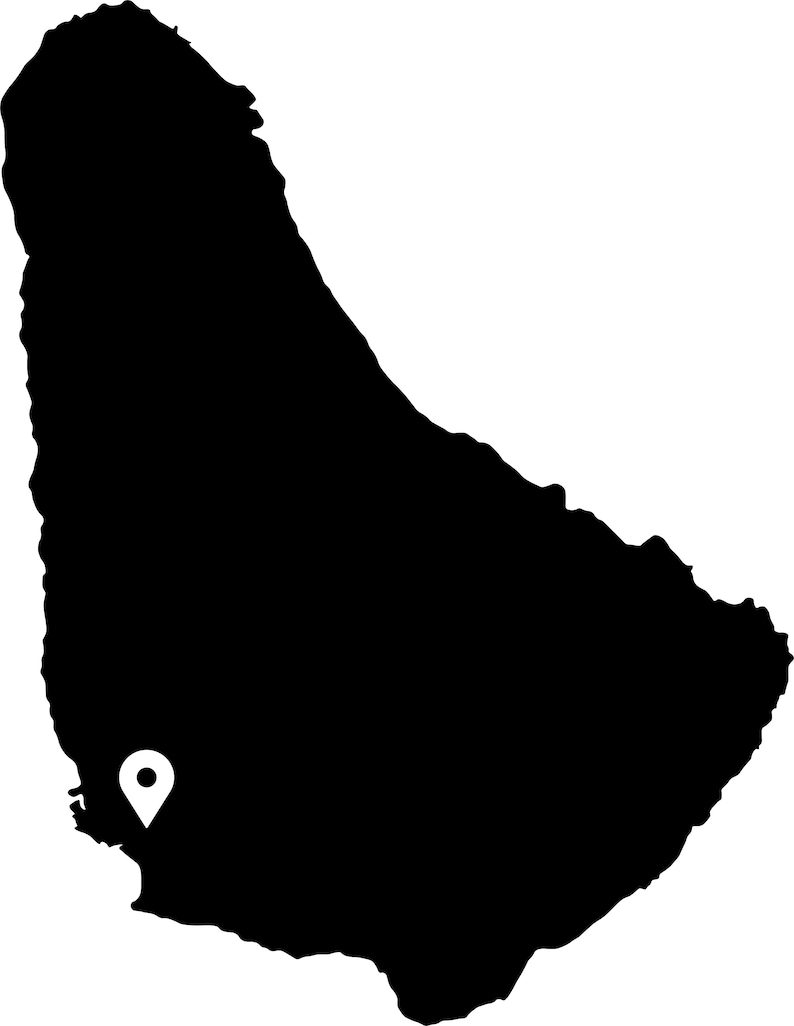 Bridgetown Barbados Map Capital City Country Location Pin Black White Silhouette Outline Geography Region Area Place Maps jpg svg png ai eps image 2