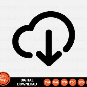 Cloud Download Icon SVG Server Network Storage Connect Graphic Vector Clipart Sign Symbol Cricut Digital Download Vector png jpg eps pdf ai