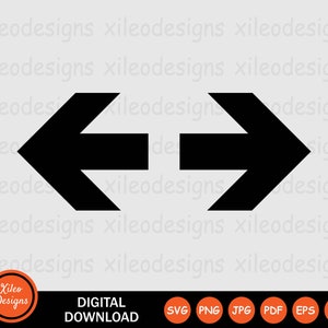 Links-rechts pijl pictogram SVG wijzen twee richtingen dubbele beslissing teken symbool zwart wit silhouet vector Cricut clipart png jpg eps pdf ai