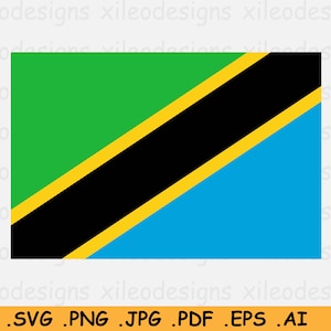 Tanzania National Flag SVG, Tanzanian Nation Country Banner, Cricut Cut File, Digital Download, Clipart Vector Graphic - eps ai png jpg pdf