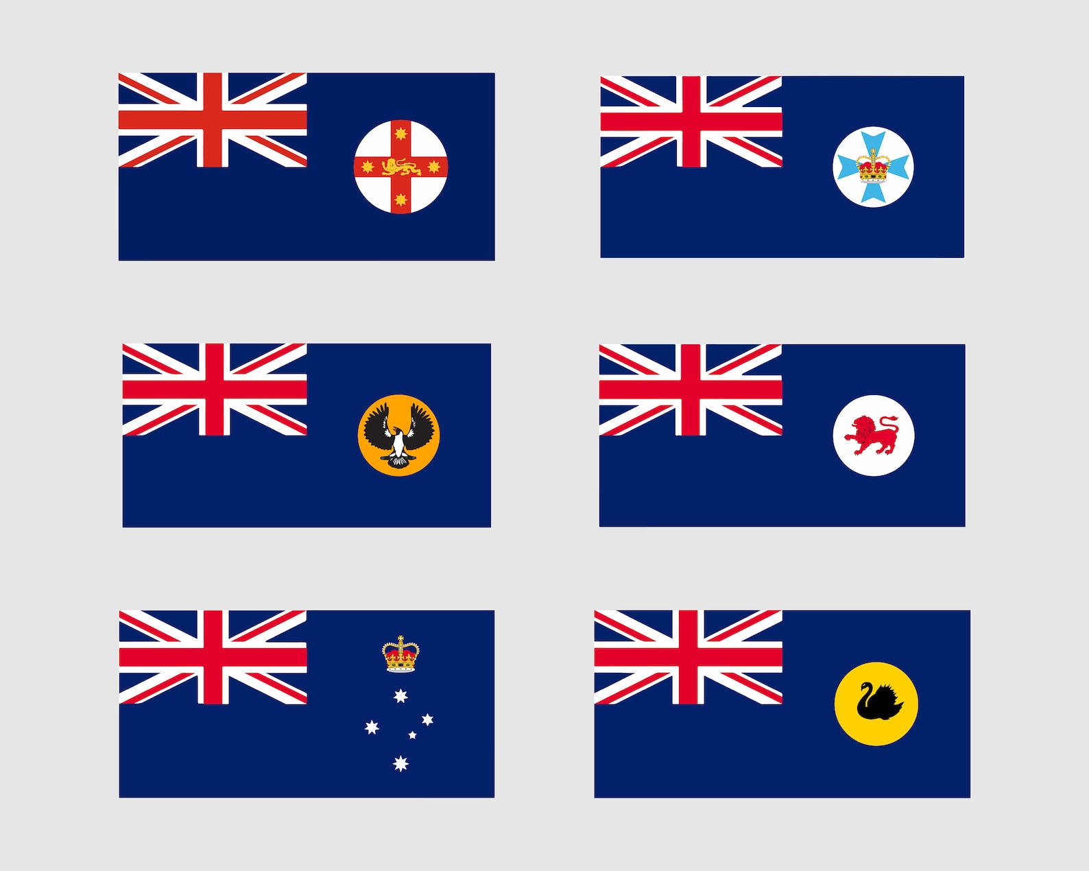 Australia State Flags SVG Bundle Set Australian States Flag Etsy