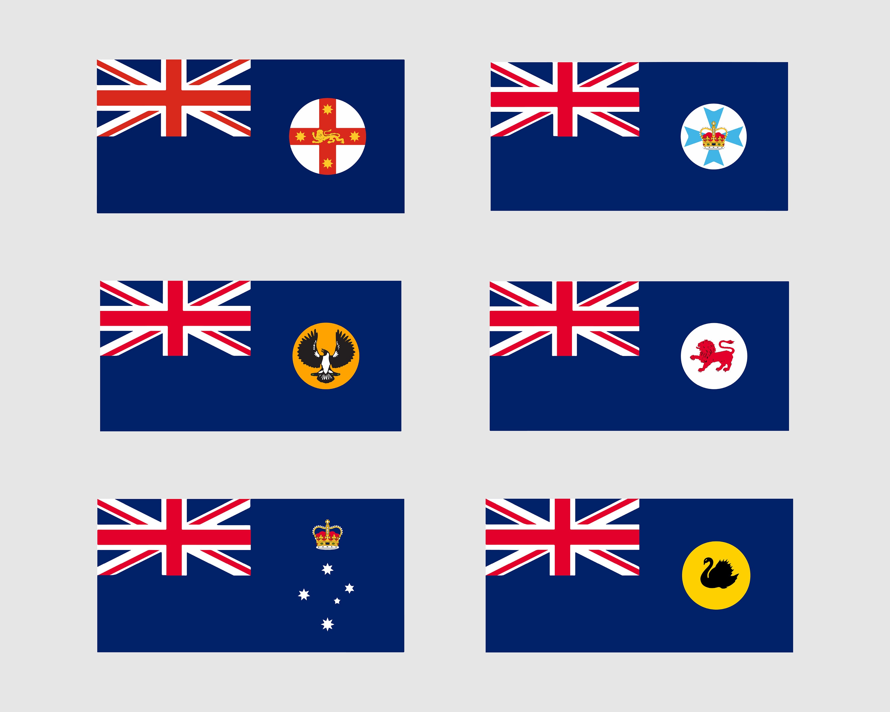 Australia State Flags SVG Bundle Set Individual Australian Etsy Australia