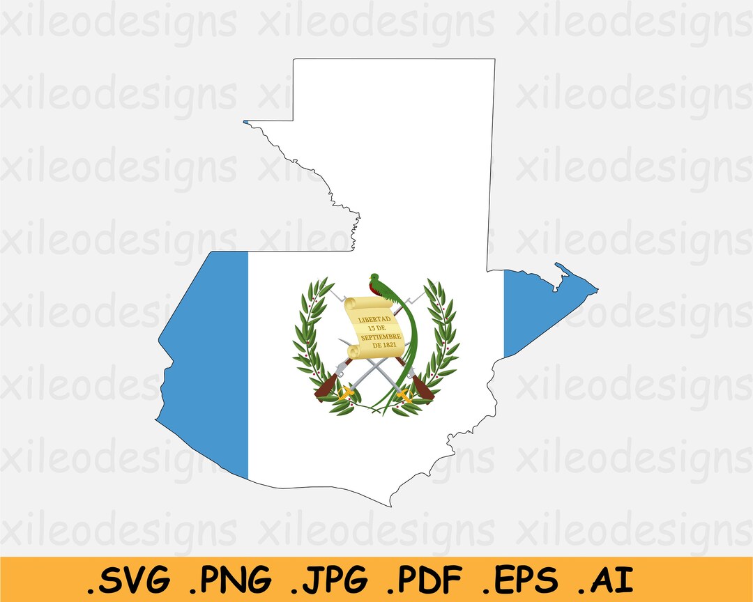 Guatemala Flag Map SVG, Guatemalan Map Flag SVG, Country Nation ...