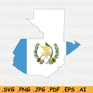 Guatemala Flagge Karte SVG, Guatemala Karte Flagge SVG, Country Nation Silhouette Outline, Scrapbook Clipart Vektor Icon, svg eps ai png jpg pdf