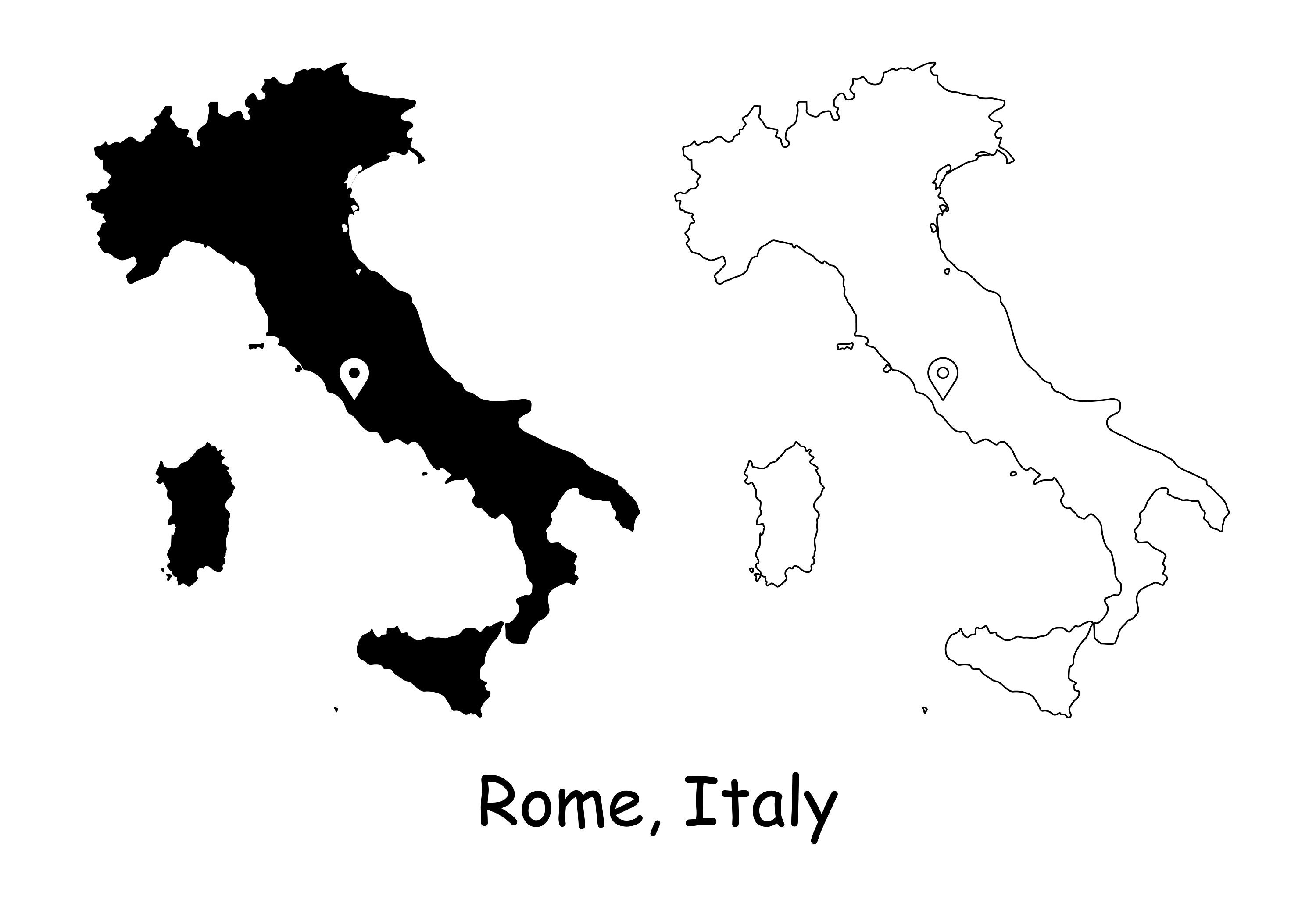 Italy Map Outline With Cities
