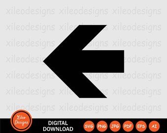 Pijl-links SVG-punt wijzende richting navigatie Vorige achteruit terug teken symbool Vector Cricut digitale clipart png jpg eps pdf ai