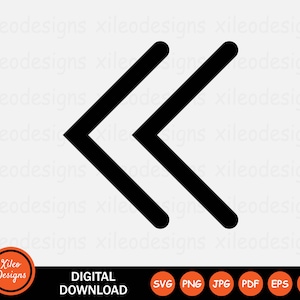 Dubbel links pictogram SVG navigatie richting pad route afbeelding vector clipart teken symbool Cricut digitale download vector png jpg eps pdf ai