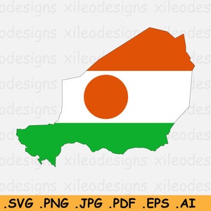 Niger Karte Flagge SVG, Nigerien SVG Cricut Cut File, Land Nation Silhouette Outline Atlas, Scrapbook Clipart Vektor Icon, eps ai png jpg pdf