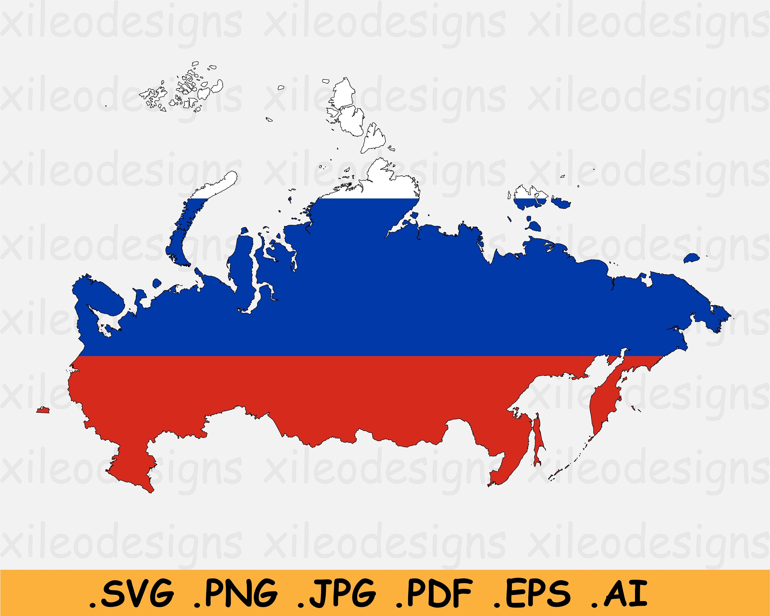 Russia flag map Poster by ctad