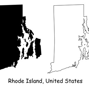 Rhode Island Karte SVG, RI USA Usa Usa us, Schwarz Weiß Silhouette Clipart Vektor Grafik Icon Banner, svg eps png jpg