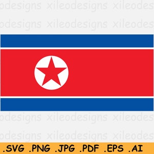 North Korea Flag SVG, Korean National Nation Country Banner, Cricut Cut File, Digital Download, Clipart Vector Graphic - eps ai png jpg pdf