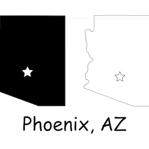 Phoenix Arizona AZ State Capital City Mapa EUA EUA Estados Unidos da América Download digital instantâneo ícone arquivo vetor jpg svg png pdf eps ai