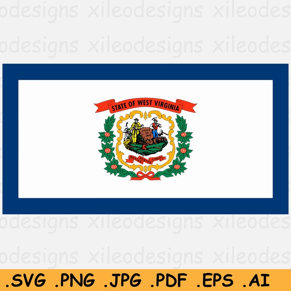 West Virginia Flag SVG, WV US usa State Banner, American United States of America Clipart Vector Graphic Icon Logo Symbol eps ai png jpg pdf