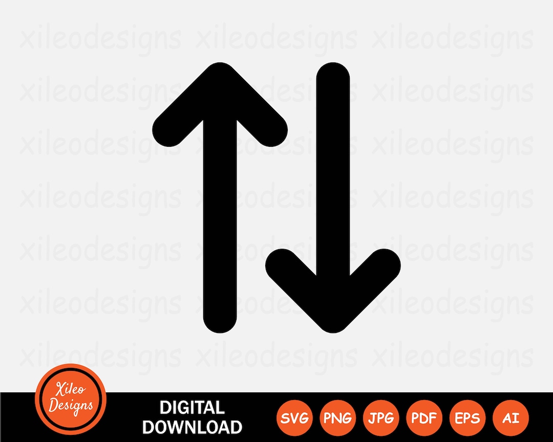 Up and Down Arrow Icon SVG Upload Download Exchange Graphic Vector ...