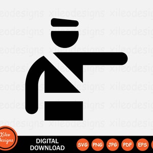 Icône de la police de la circulation SVG policier agent de sécurité flic Téléchargement numérique vecteur signe symbole Cricut graphique Clipart vectoriel png jpg eps ai pdf