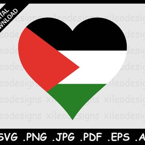 May include: A heart-shaped graphic with the colors of the Palestinian flag. The heart is red, white, black, and green.