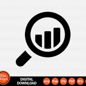 Daten-Analyzer-Symbol SVG-Symbol Zeichen Grafik Clipart Vektor Cricut Digitaler Download png jpg eps pdf ai svg