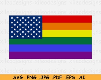 Pride American Flag SVG - Laser Cut Files for Glowforge - Laser Cutter ...