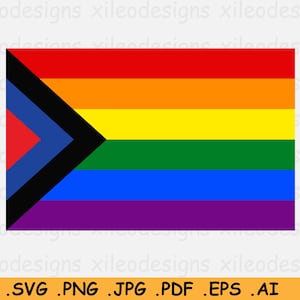 Bandera del Orgullo de Justicia Social, Arco Iris LGBTQ Derechos Símbolo signo, SVG Cricut Cut Archivo Digital Descargar Clipart Vector Gráfico eps ai png jpeg pdf