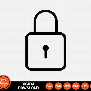 Può includere: Icona di lucchetto in bianco e nero con un buco della serratura. L'icona è un design semplice e piatto.