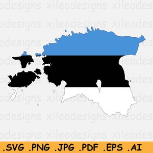 Estland Vlag Kaart SVG, Estse SVG Cricut Cut File, Land Natie Silhouet Outline Atlas Scrapbook Clipart Vector Icon eps ai png jpg pdf