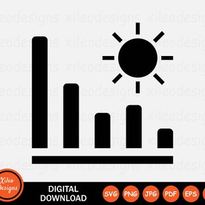 Temperatuurschommeling pictogram SVG weer zonneschijn zon grafische vector digitale download clipart teken symbool Cricut vector png jpg eps ai pdf