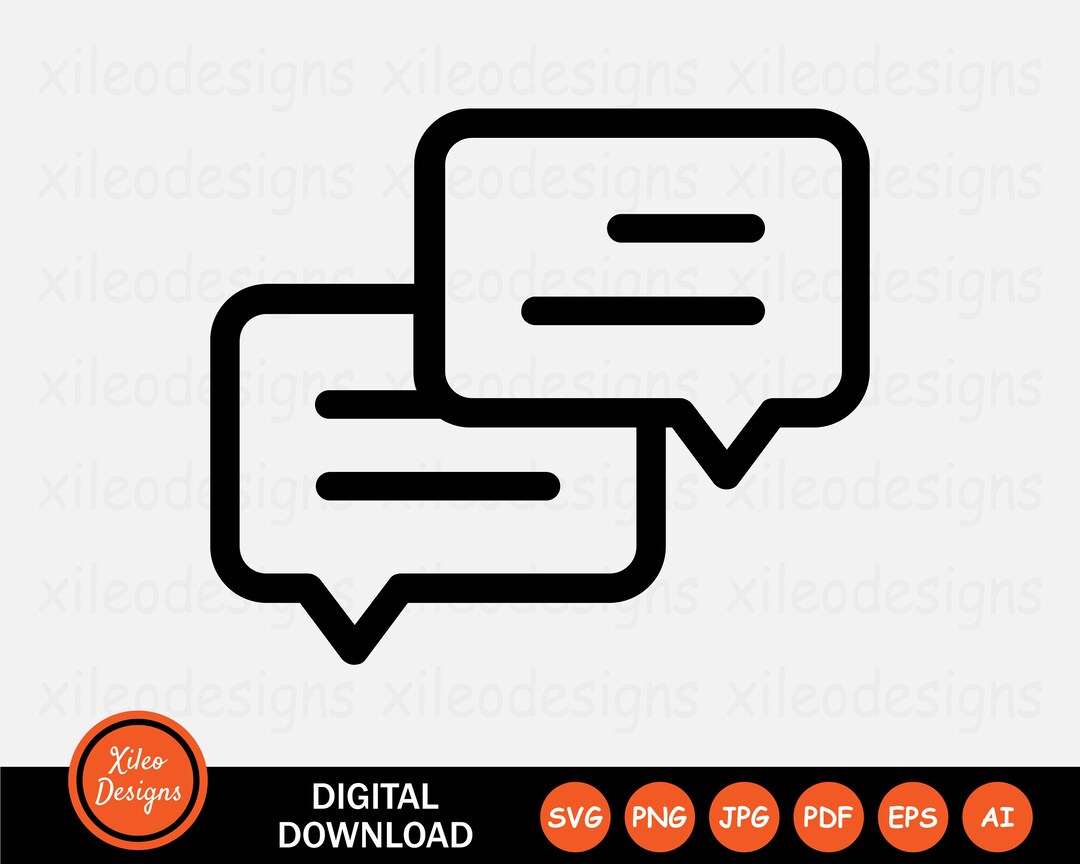 Dialogue Icon SVG Talk Communication Discuss Message Sign Symbol Cricut ...