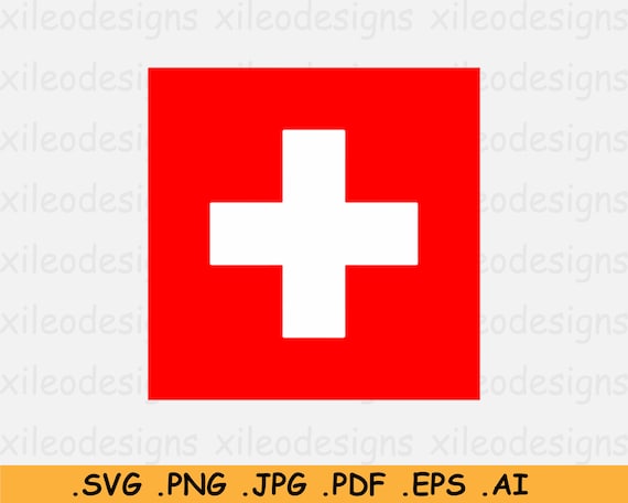 スイス SVG 国旗、スイス国家バナー、クリカット カット ファイル 