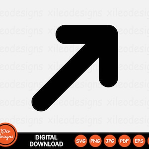 Punkt Pfeil Oben Rechts Symbol SVG Ecke Zeiger Ausgang Pfad png jpg eps ai pdf Digital Download Vektorgrafik Clipart Vektor Zeichen Symbol Cricut