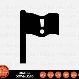 Alert Flag Icon Danger Caution Safety Banner Warning Sign Symbol Cricut Graphic Clipart Vector png jpg eps ai pdf Digital Download Vector
