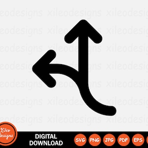 Pijl naar links pictogram SVG weg straat pad route richting uitgang afslag teken symbool Cricut clipart vector digitale download png jpg pdf eps ai