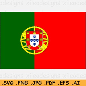 Portugal Flag SVG, Portuguese National Nation Country Banner, Civil State Emblem Digital Download, Clipart Vector Graphic eps ai png jpg pdf