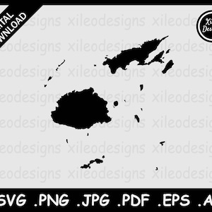 Mapa de Fiji SVG, Frontera Nacional del País de Fiji, Black Silhouette Island Cutout Cricut Cut File Vector Icon, png jpg jpeg pdf ai eps