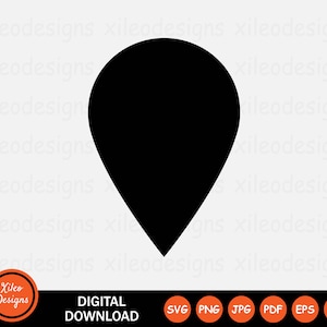 Ubicación Pin Marcador Icono SVG Geografía Mapa Posición GPS png jpg eps ai pdf Descarga digital Vector Signo Símbolo Cricut Gráfico Clipart Vector