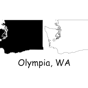 Olympia Washington WA Capital City Emplacement sur une carte d’État USA Fichier vectoriel Silhouette Contour Numérique Icône de téléchargement - jpg svg png pdf eps ai