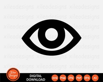 Eye Icon SVG Sight See Seeing Eyesight Look Looking Vision View Illuminati Sign Symbol Vector Cricut Digital File Clipart png jpg eps pdf ai
