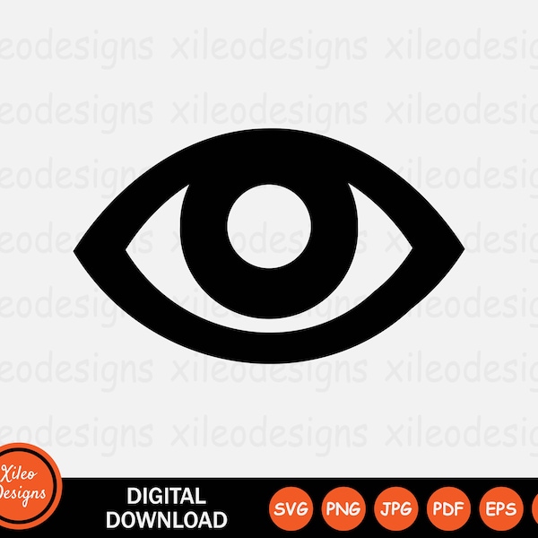 Eye Icon SVG Sight See Seeing Eyesight Look Looking Vision View Illuminati Sign Symbol Vector Cricut Digital File Clipart png jpg eps pdf ai