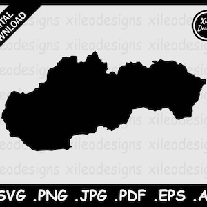 Slowakei Karte SVG, Slowakisch National Land Border Map, Black Silhouette Cricut Cut File Vektor Icon Cutout, png jpg jpeg pdf eps ai