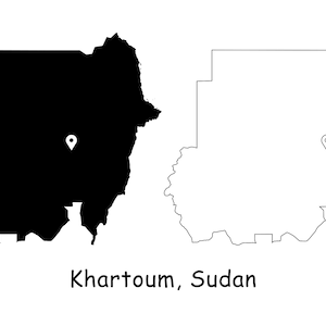 Khartum Stadtplan Plan Hauptstadt Hauptstadt Schwarz Weiß Silhouette Umriss Geografie Region Platz Sudanesische Landkarten jpg svg png ai eps
