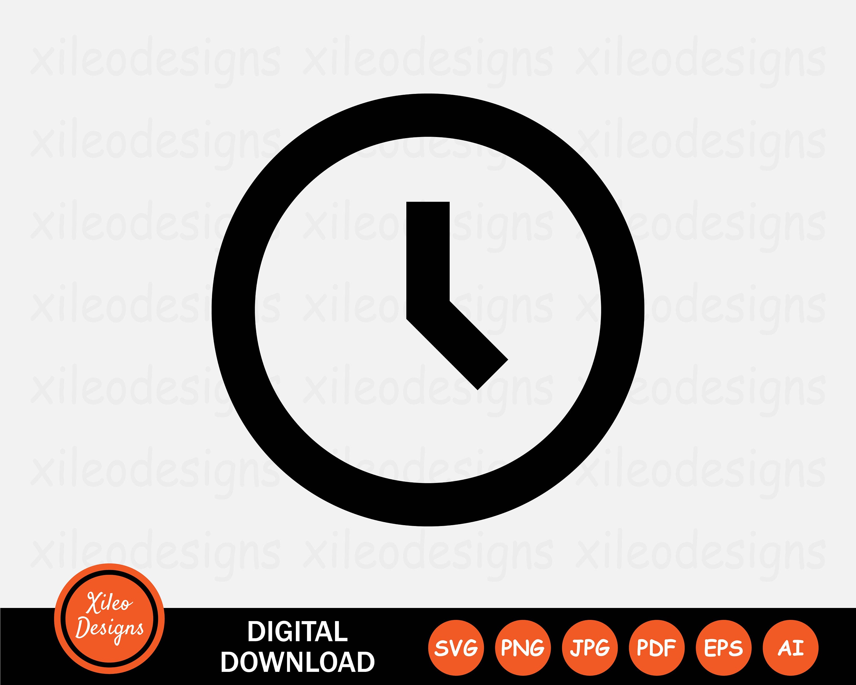 Clock Icon SVG Round Circle Time Timer Alarm Stopwatch Reminder Dial ...