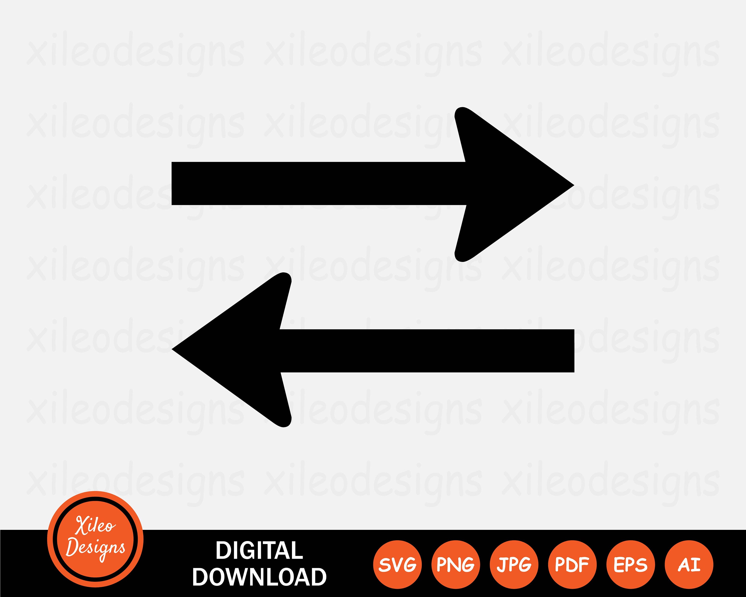 Right and Left Arrow Icon SVG Forward Backward Exchange Graphic Vector ...