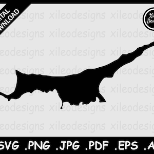 Northern Cyprus Map SVG, Turkish Cypriot Country National Border Boundary, Black Silhouette Cricut Cut File Vector, png jpg jpeg pdf ai eps