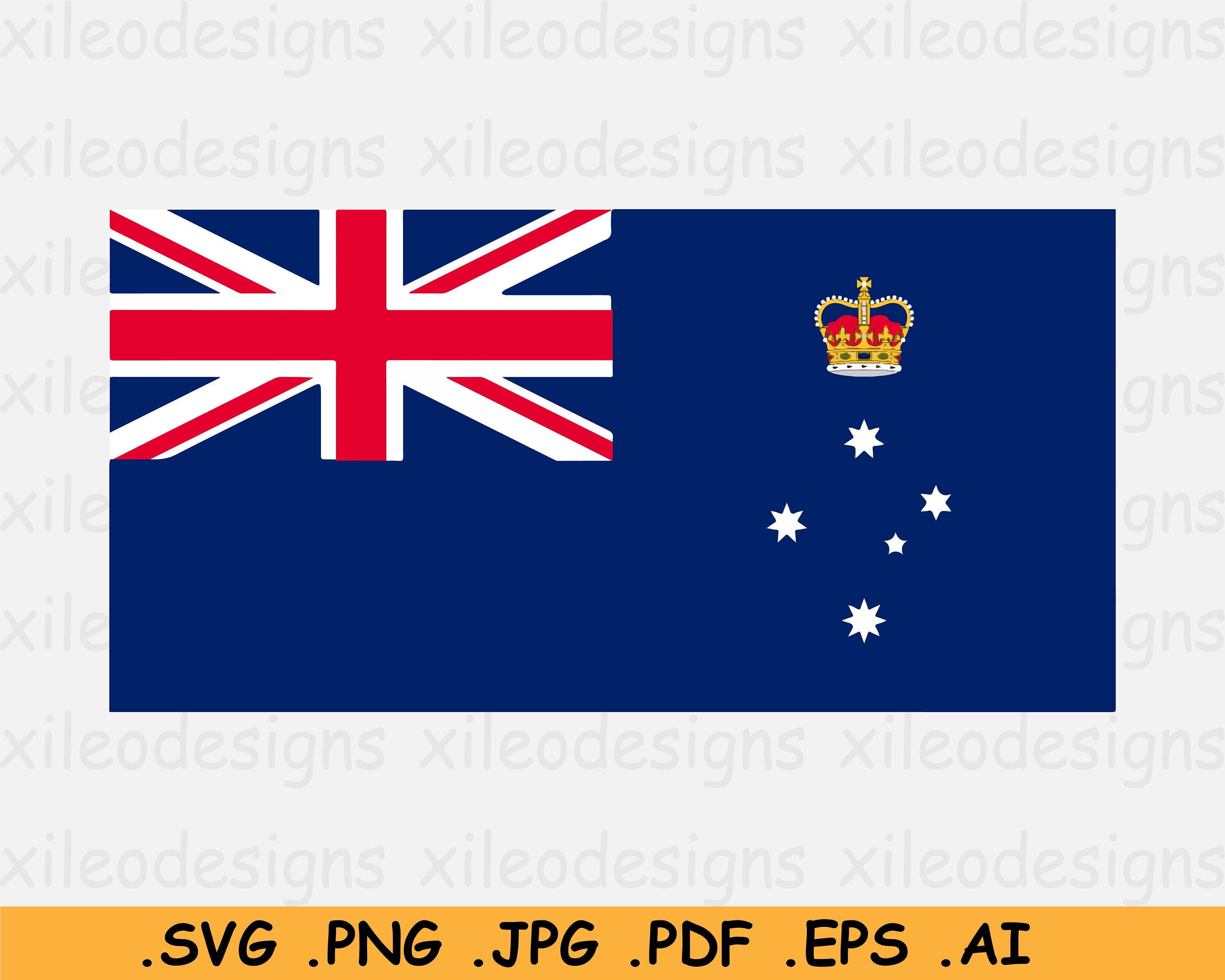 ビクトリア州オーストラリア国旗 SVG、オーストラリア州旗、Vic AU AUS、クリップアート ベクター グラフィック アイコン シンボル  即時ダウンロード - eps ai png jpg pdf - Etsy 日本