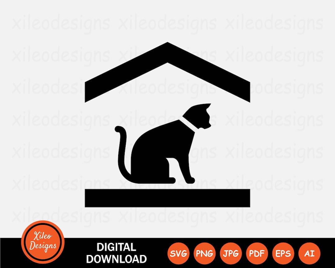 Indoor Cat Icon SVG Animal Shelter Adoption Center Pet Boarding