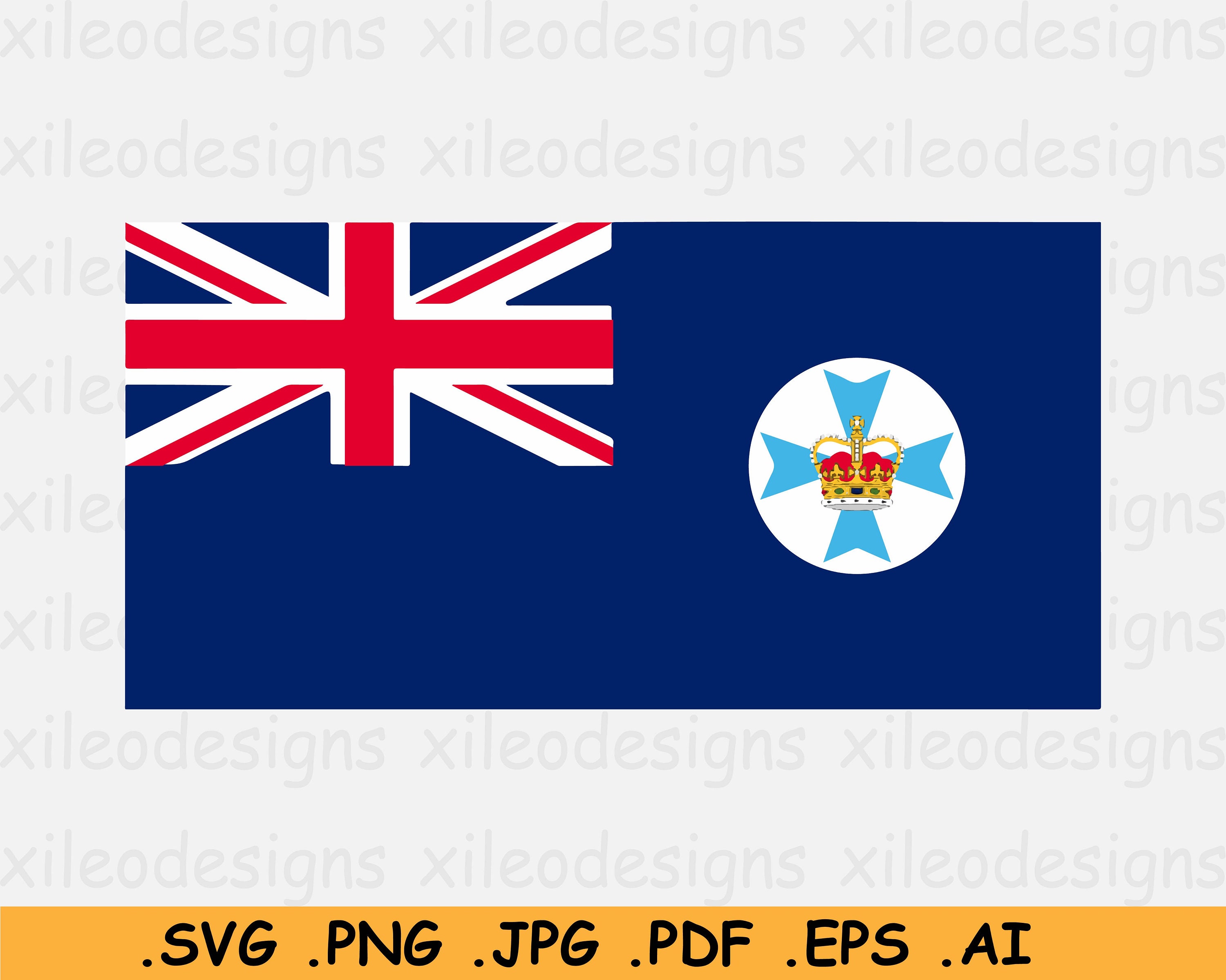 Queensland Australia Flag SVG Qld AU Aus Australian State Etsy